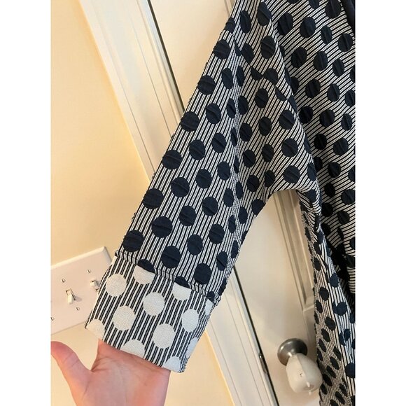 Kozan Womens Open Front Kimono Eleven Jacket Cardigan Indigo Blue Polka Dot‎ O/S - Picture 5 of 6